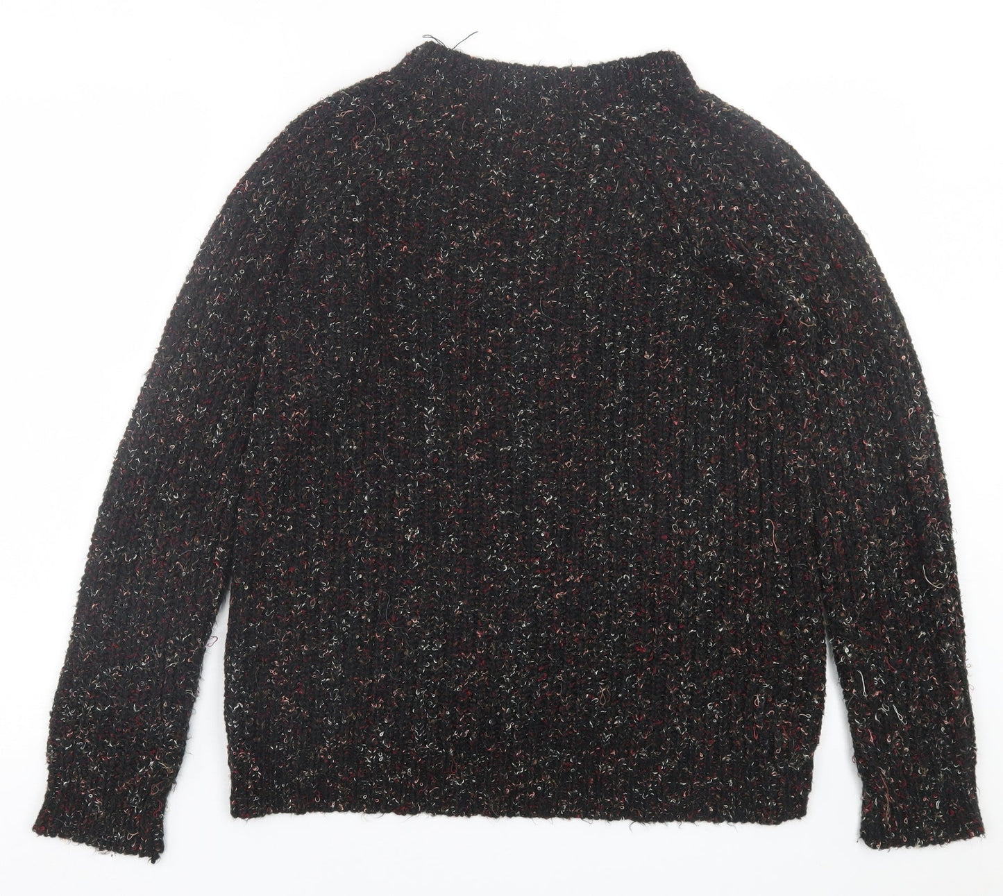 Papaya Womens Black Crew Neck  Polyester Pullover Jumper Size M