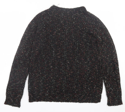 Papaya Womens Black Crew Neck  Polyester Pullover Jumper Size M