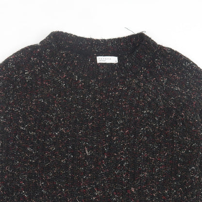Papaya Womens Black Crew Neck  Polyester Pullover Jumper Size M
