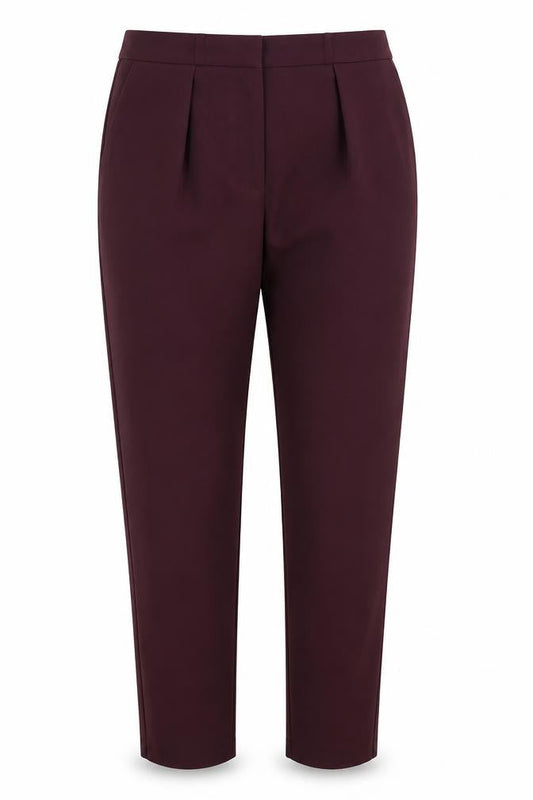 Oasis Womens Purple  Polyester Trousers  Size 10 L29 in Regular Hook & Eye