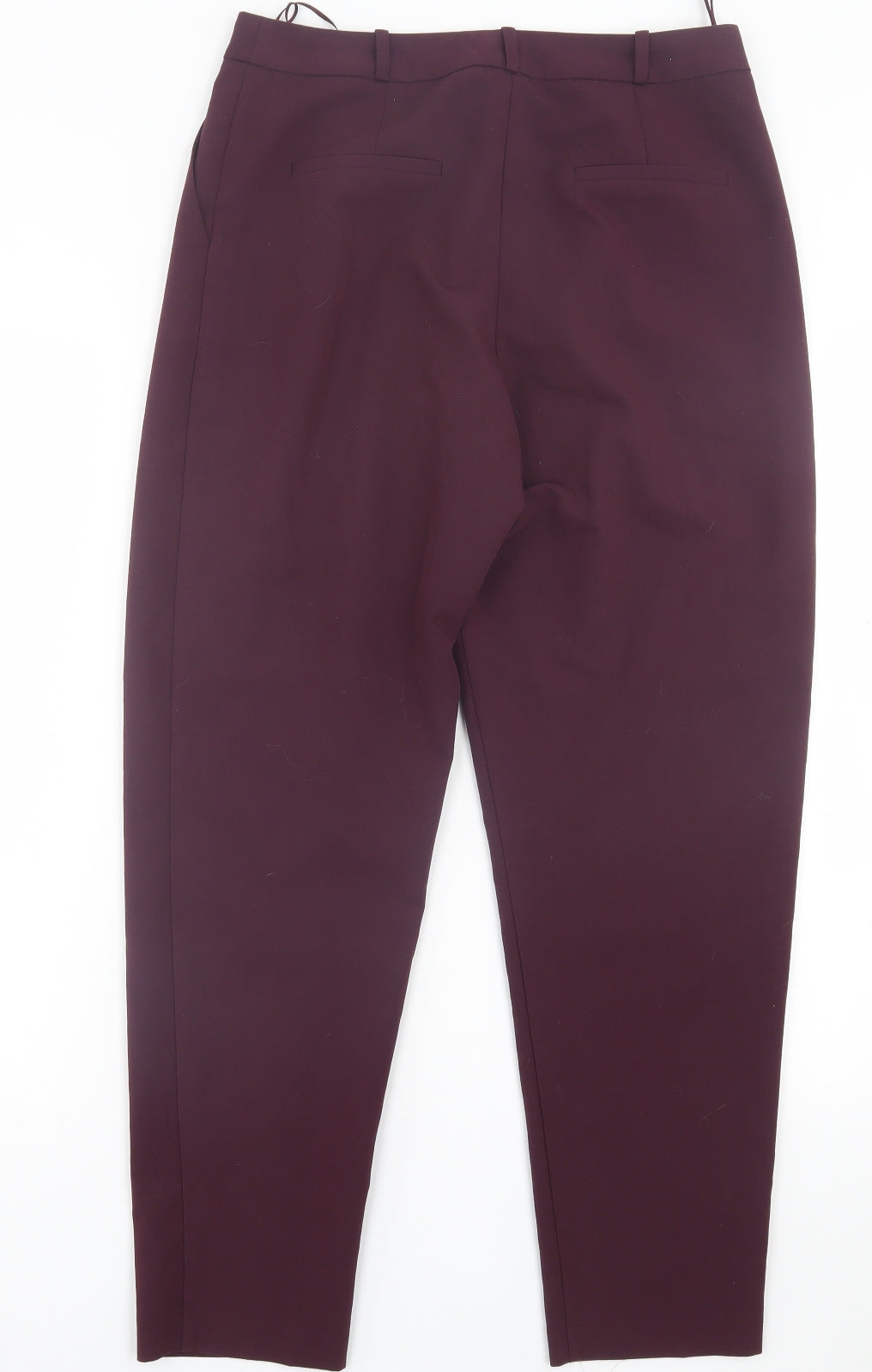 Oasis Womens Purple  Polyester Trousers  Size 10 L29 in Regular Hook & Eye