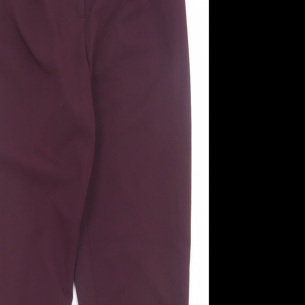 Oasis Womens Purple  Polyester Trousers  Size 10 L29 in Regular Hook & Eye