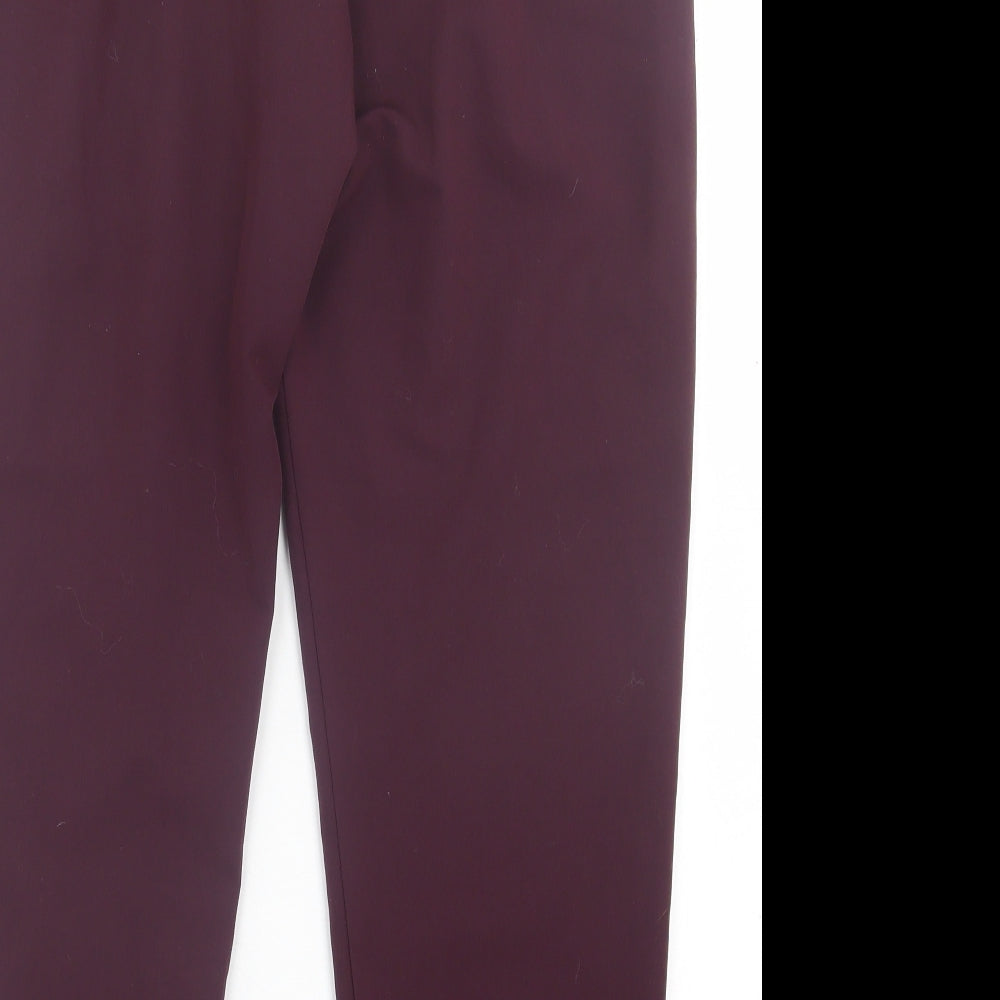 Oasis Womens Purple  Polyester Trousers  Size 10 L29 in Regular Hook & Eye