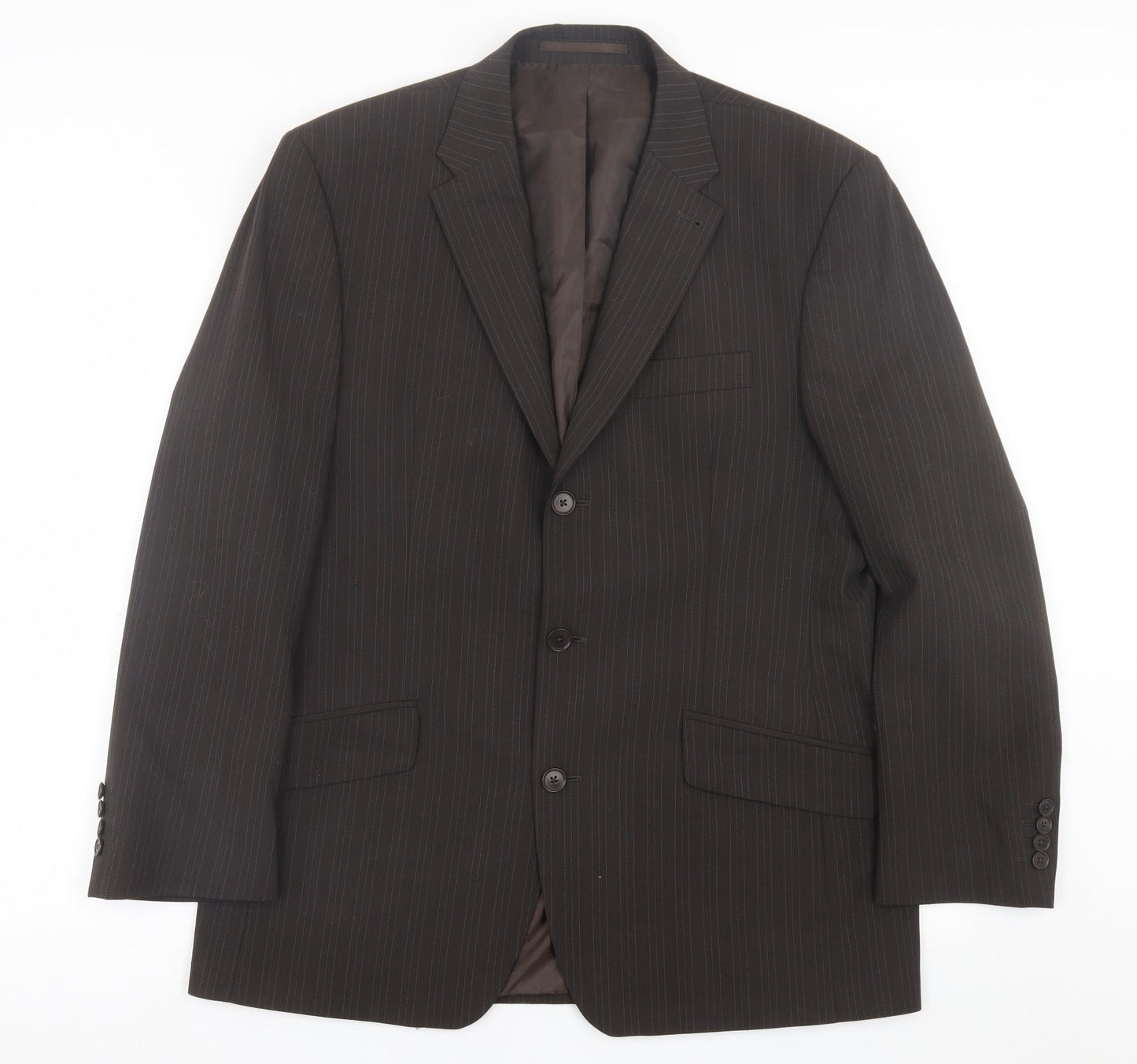 NEXT Mens Brown Striped Wool Jacket Suit Jacket Size 42