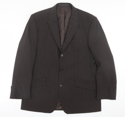 Next Mens Brown Striped Wool Jacket Suit Jacket Size 42