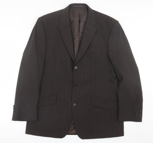 NEXT Mens Brown Striped Wool Jacket Suit Jacket Size 42