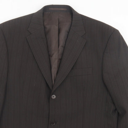 Next Mens Brown Striped Wool Jacket Suit Jacket Size 42