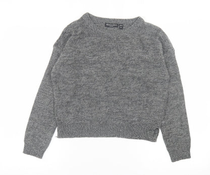 Brave Soul Womens Grey Crew Neck  Acrylic Pullover Jumper Size XS
