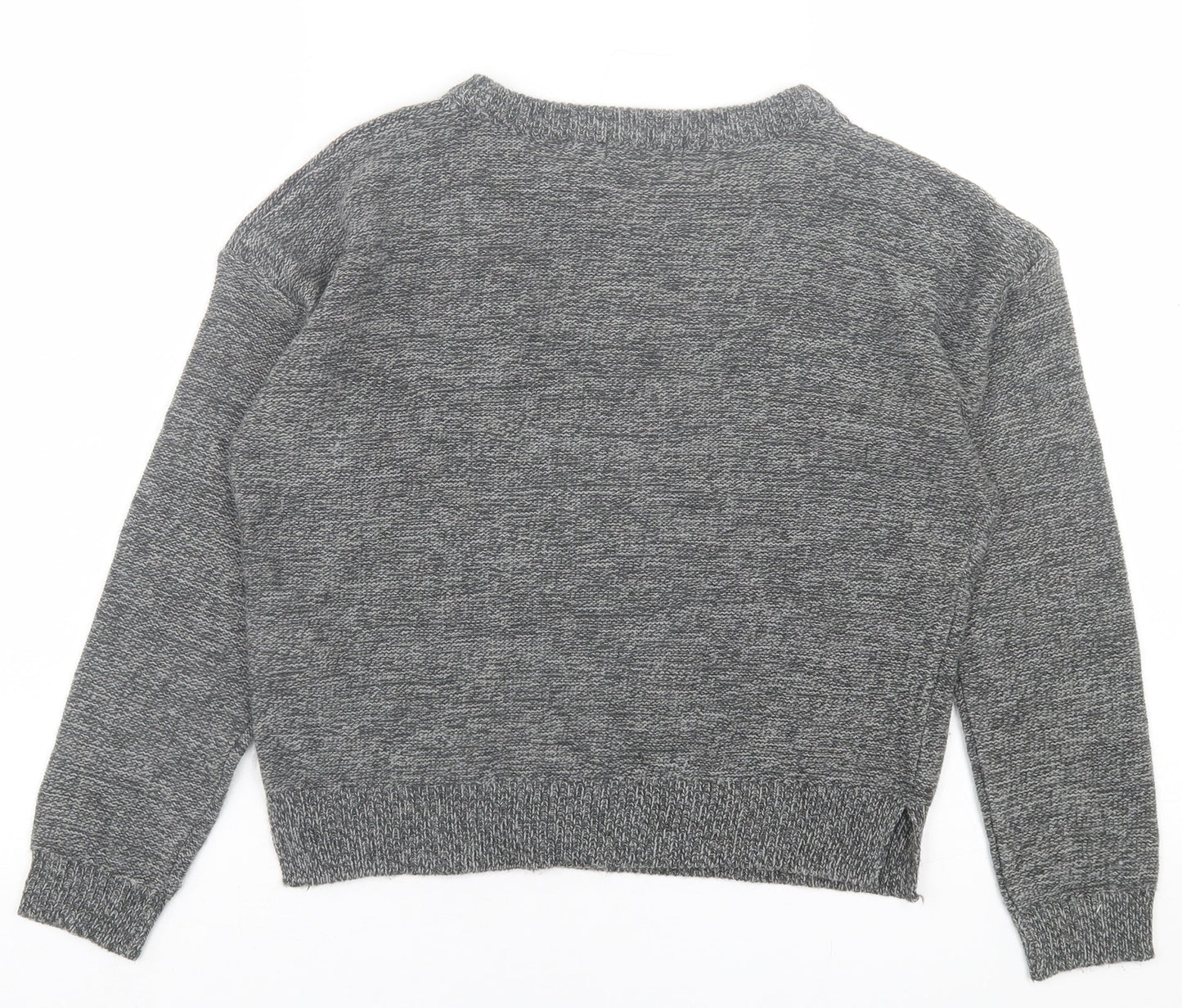 Brave Soul Womens Grey Crew Neck  Acrylic Pullover Jumper Size XS