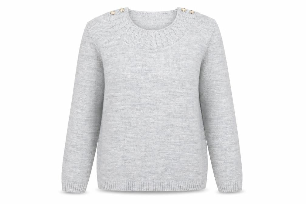 Preworn Womens Grey Crew Neck  Acrylic Pullover Jumper Size S