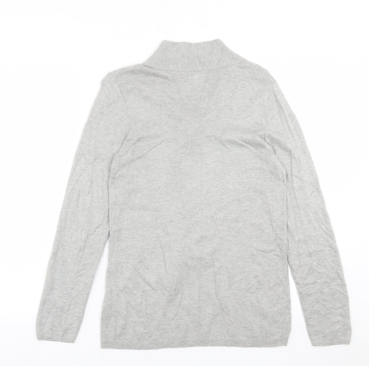 Damart Womens Grey V-Neck  Viscose Pullover Jumper Size 10
