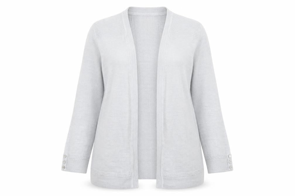 Maine New England Womens Grey V-Neck Acrylic Cardigan Jumper Size 14