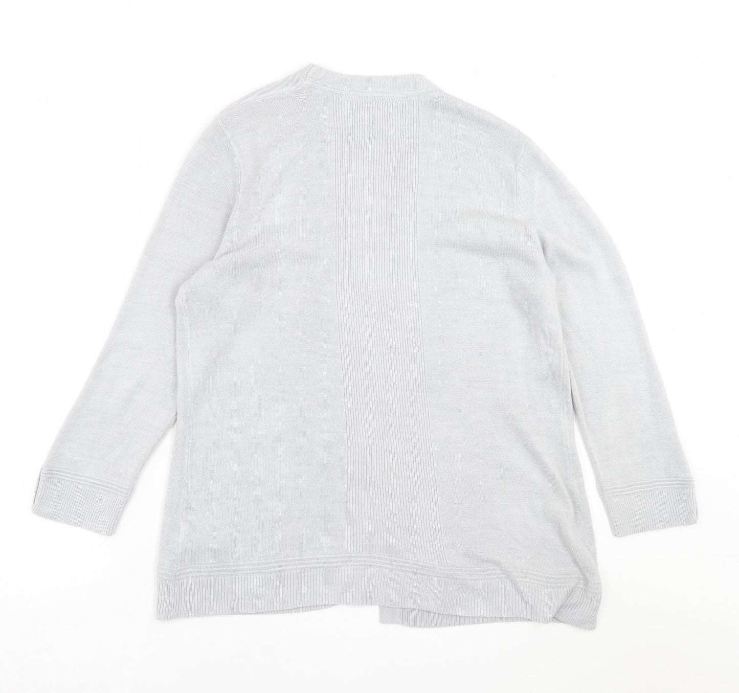 Maine Womens Grey V-Neck  Acrylic Cardigan Jumper Size 14