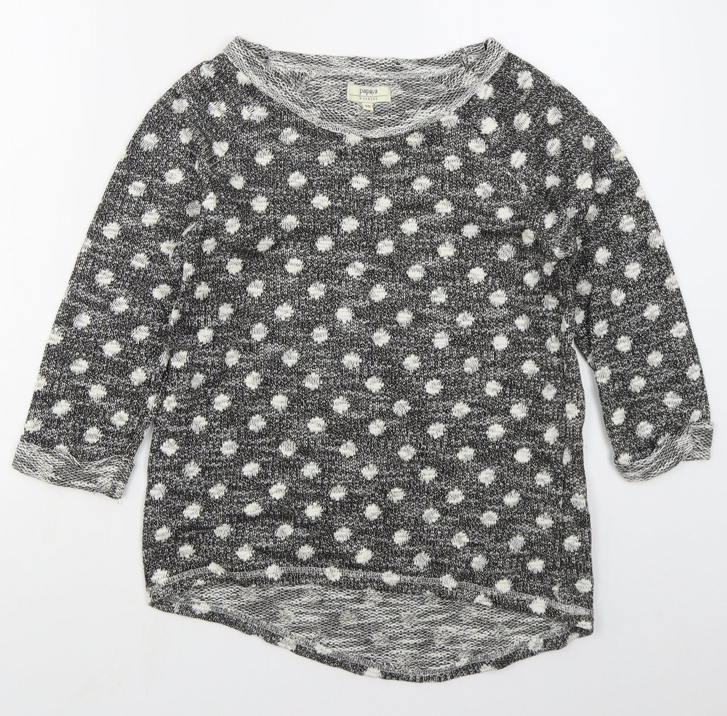 Matalan Womens Grey Polka Dot Polyester Pullover Sweatshirt Size 10  Pullover
