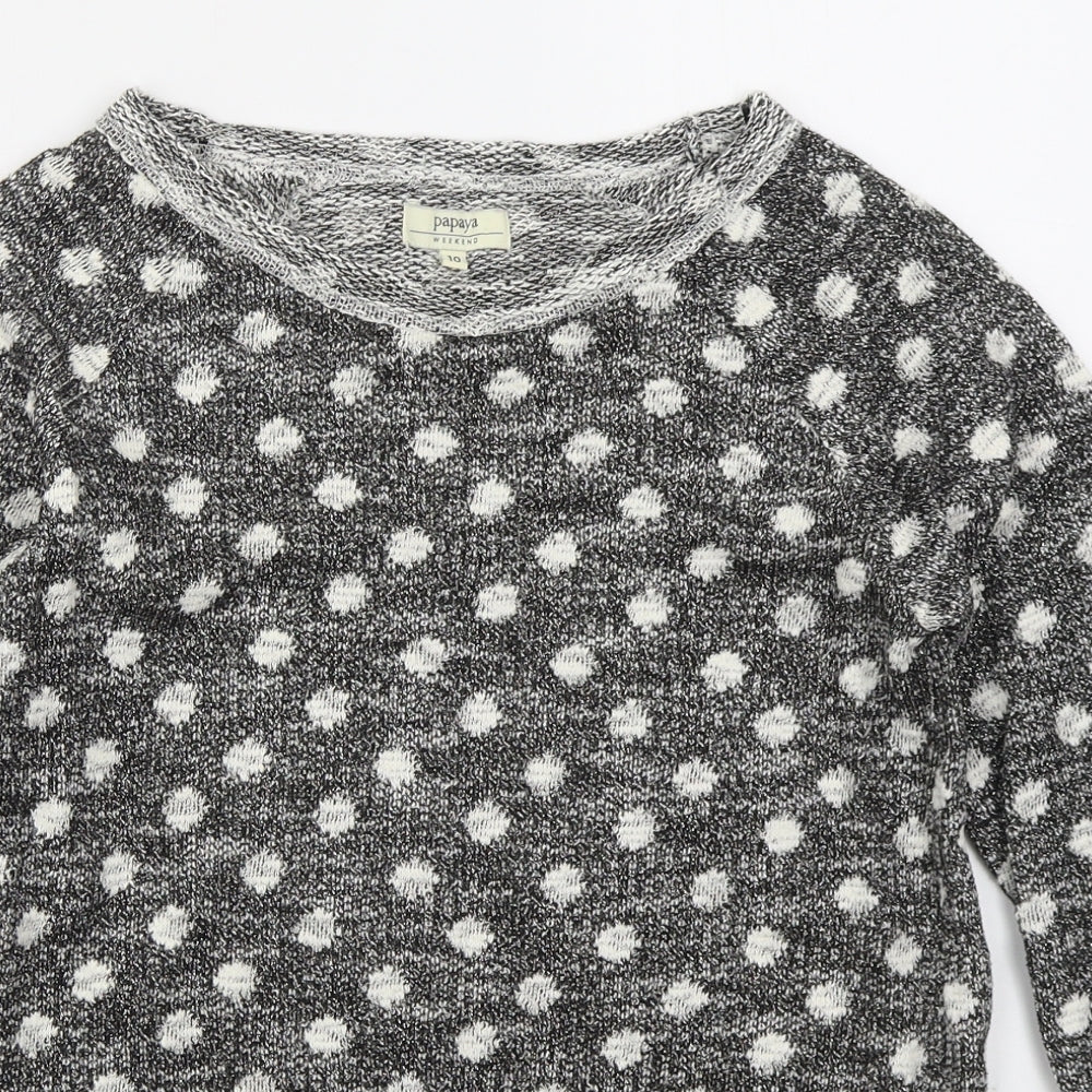 Matalan Womens Grey Polka Dot Polyester Pullover Sweatshirt Size 10  Pullover