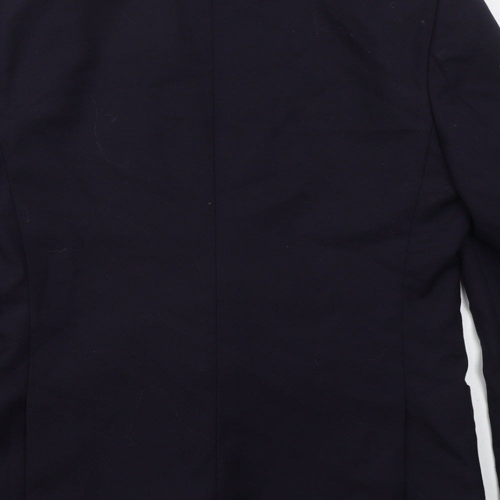 Turner Virr & Co Mens Blue  Polyester Jacket Suit Jacket Size 40