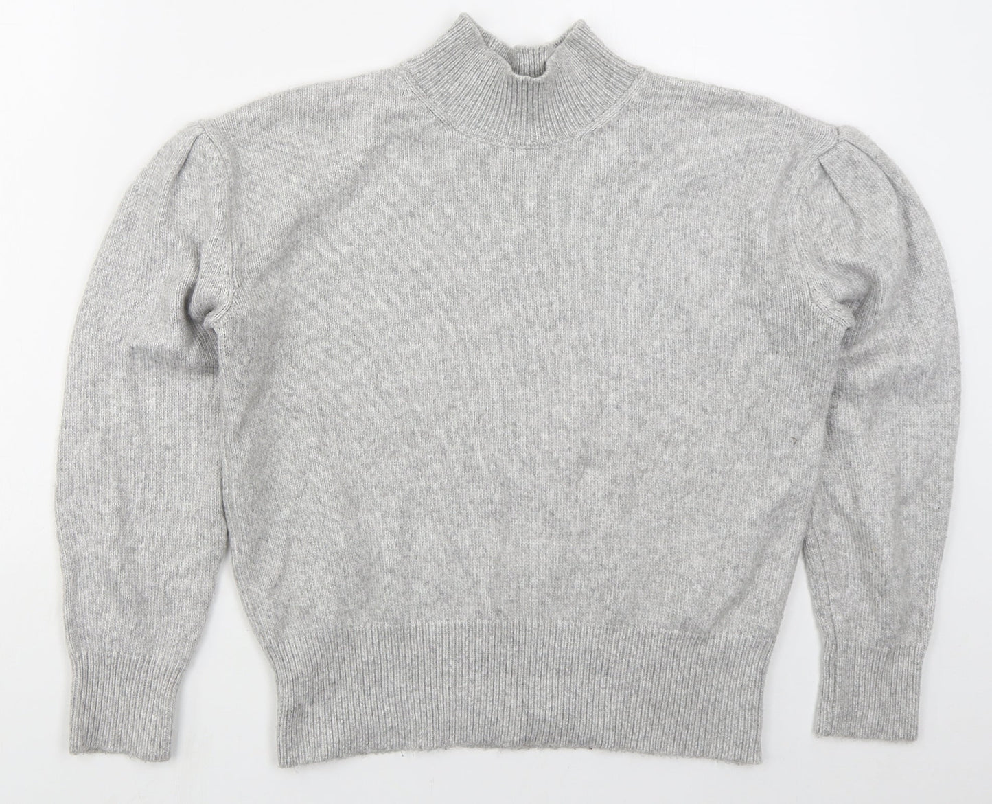 Marks and Spencer Womens Grey Mock Neck  Polyester Pullover Jumper Size S