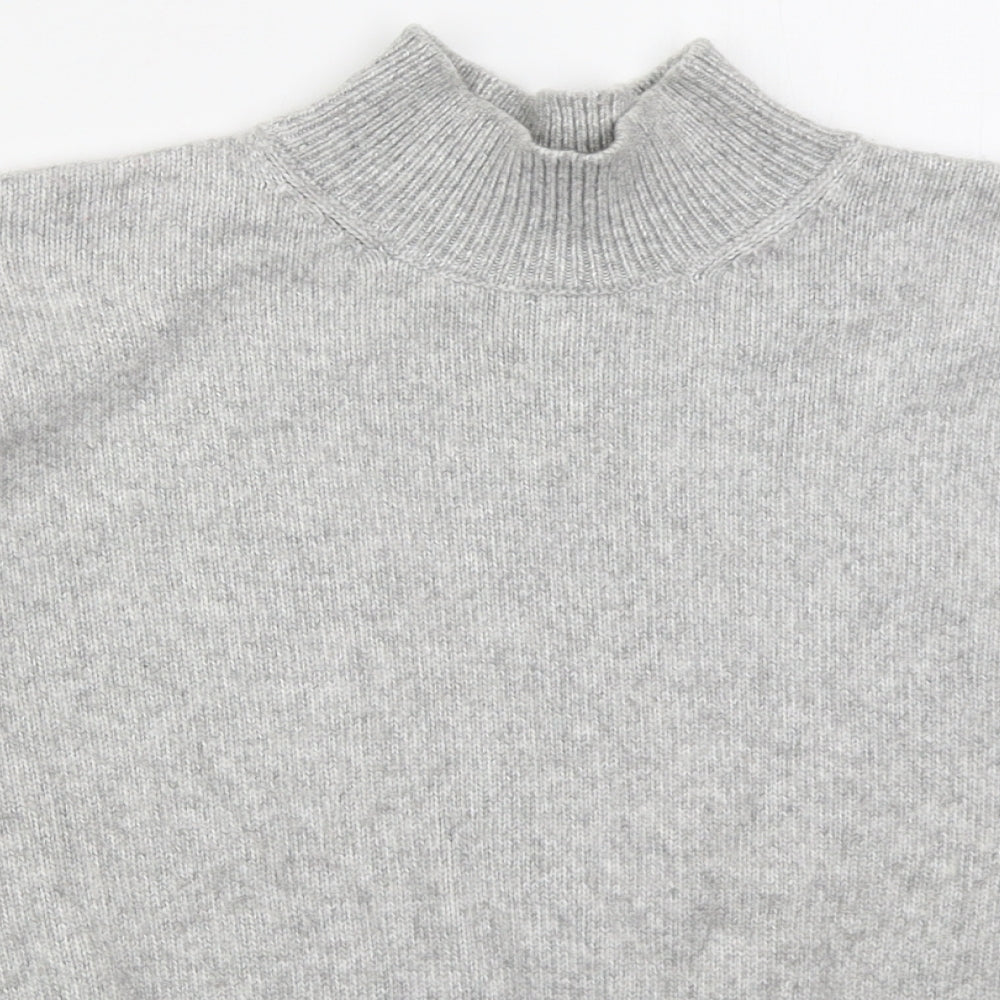 Marks and Spencer Womens Grey Mock Neck  Polyester Pullover Jumper Size S