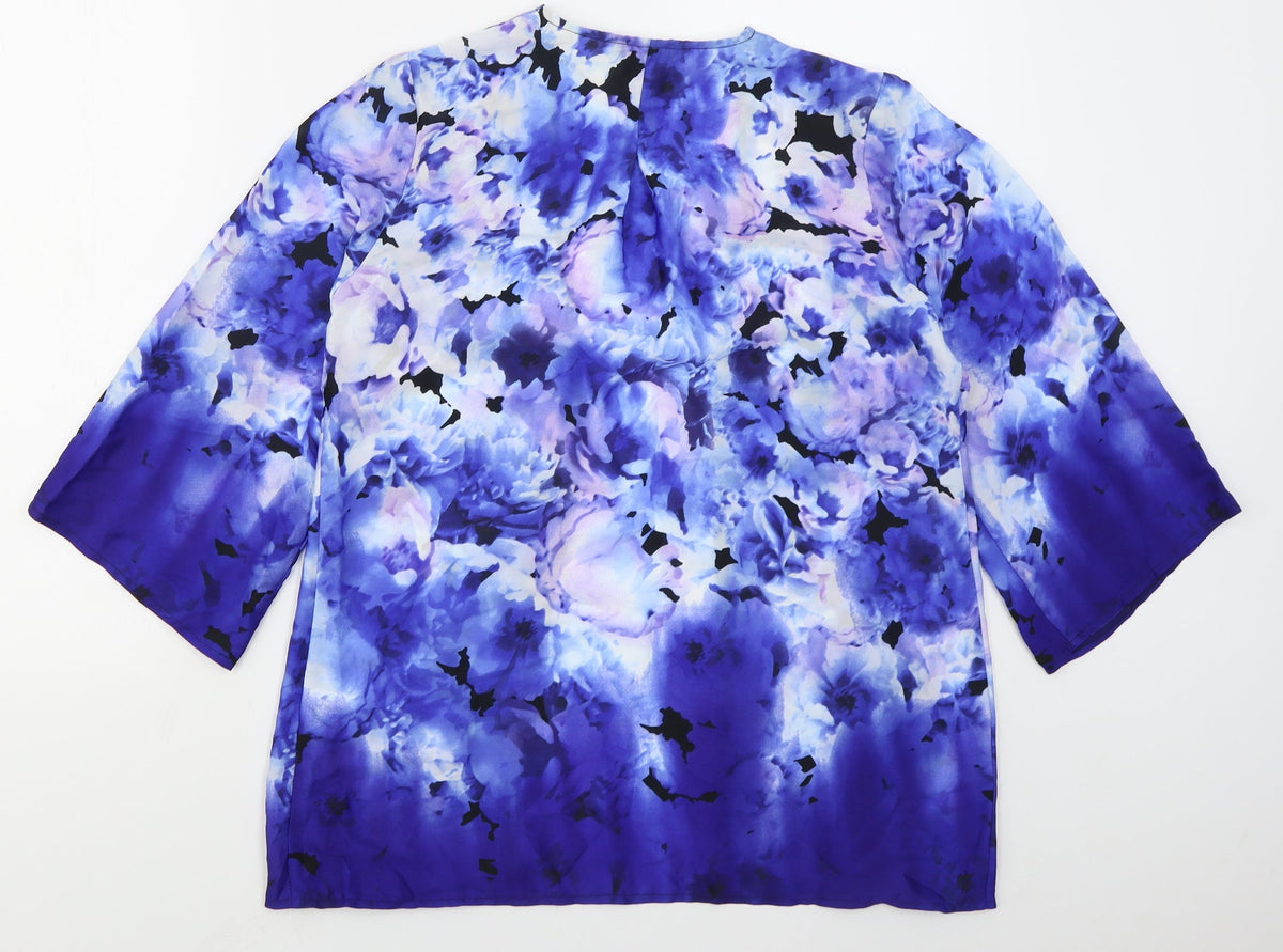 Roman Womens Blue Floral  Jacket  Size 10