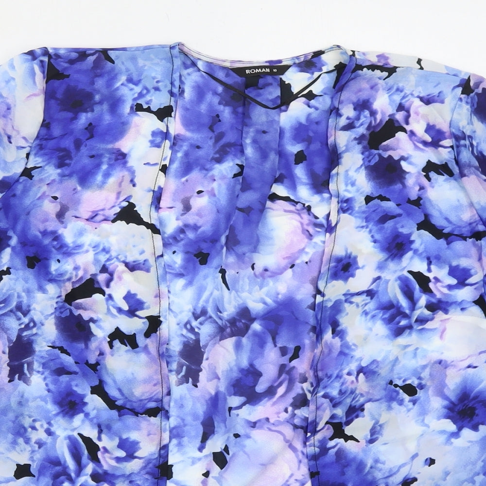 Roman Womens Blue Floral  Jacket  Size 10