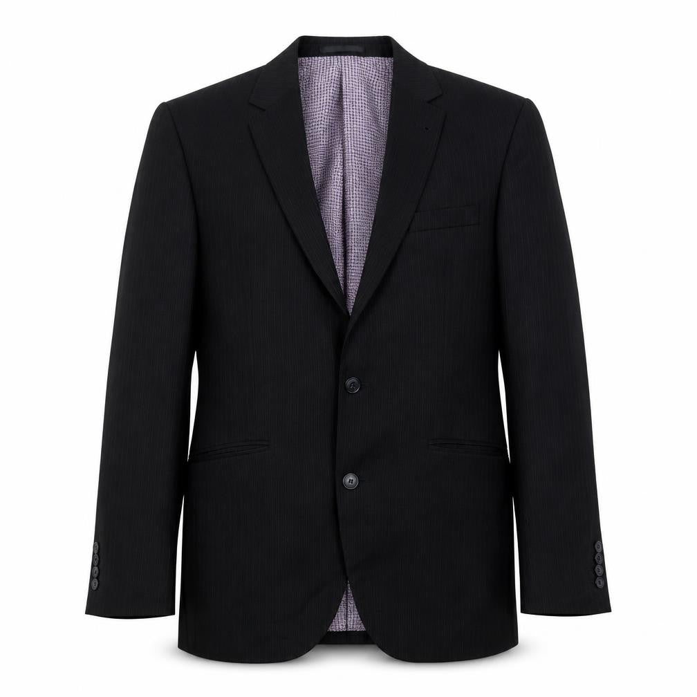 Taylor & Wright Mens Black Striped Polyester Jacket Suit Jacket Size 40