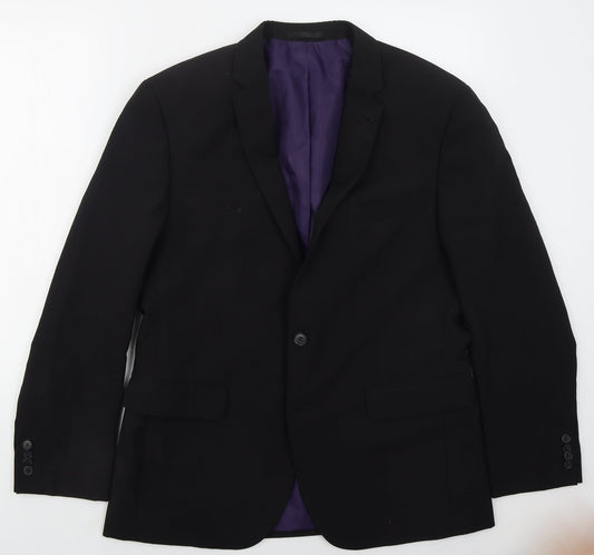 Taylor & Wright Mens Black  Polyester Jacket Suit Jacket Size 42