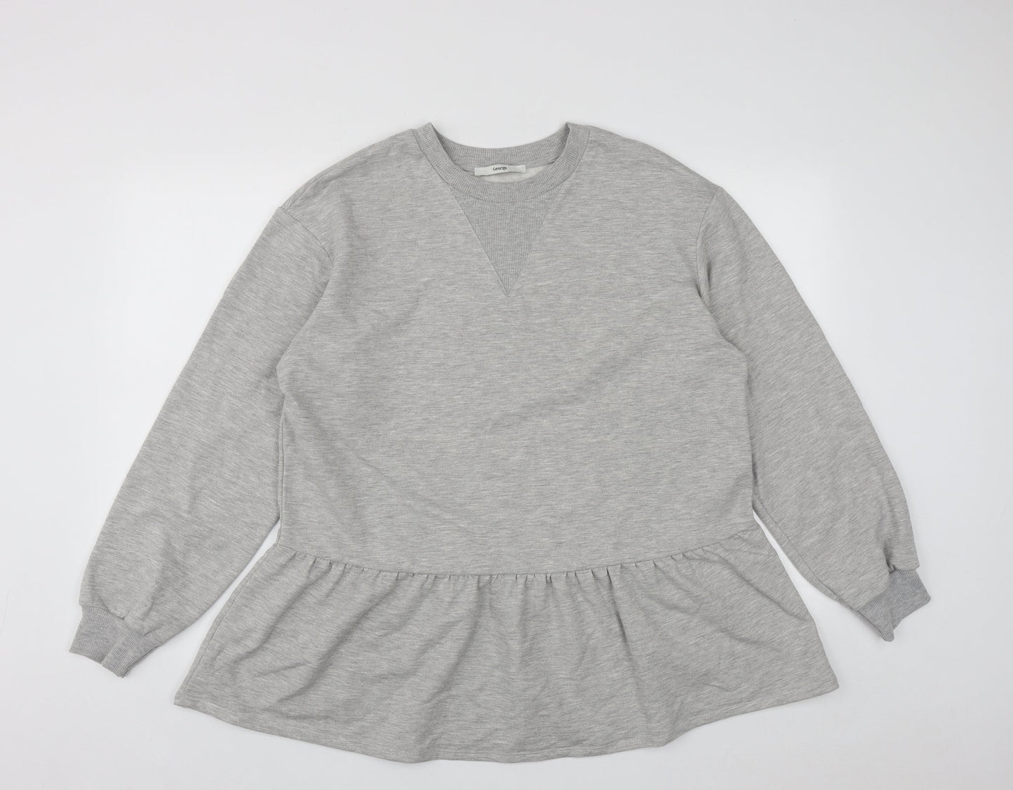 George Womens Grey  Cotton Pullover Sweatshirt Size L