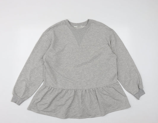 George Womens Grey  Cotton Pullover Sweatshirt Size L