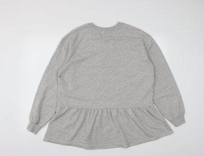 George Womens Grey  Cotton Pullover Sweatshirt Size L