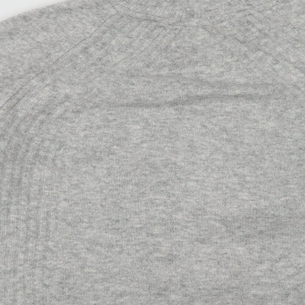 TU Womens Grey V-Neck  Acrylic Cardigan Jumper Size 8