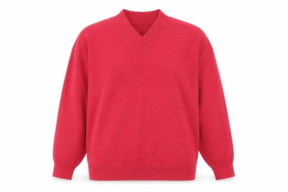Marks & Spencer Womens Pink V-Neck  Viscose Pullover Jumper Size M