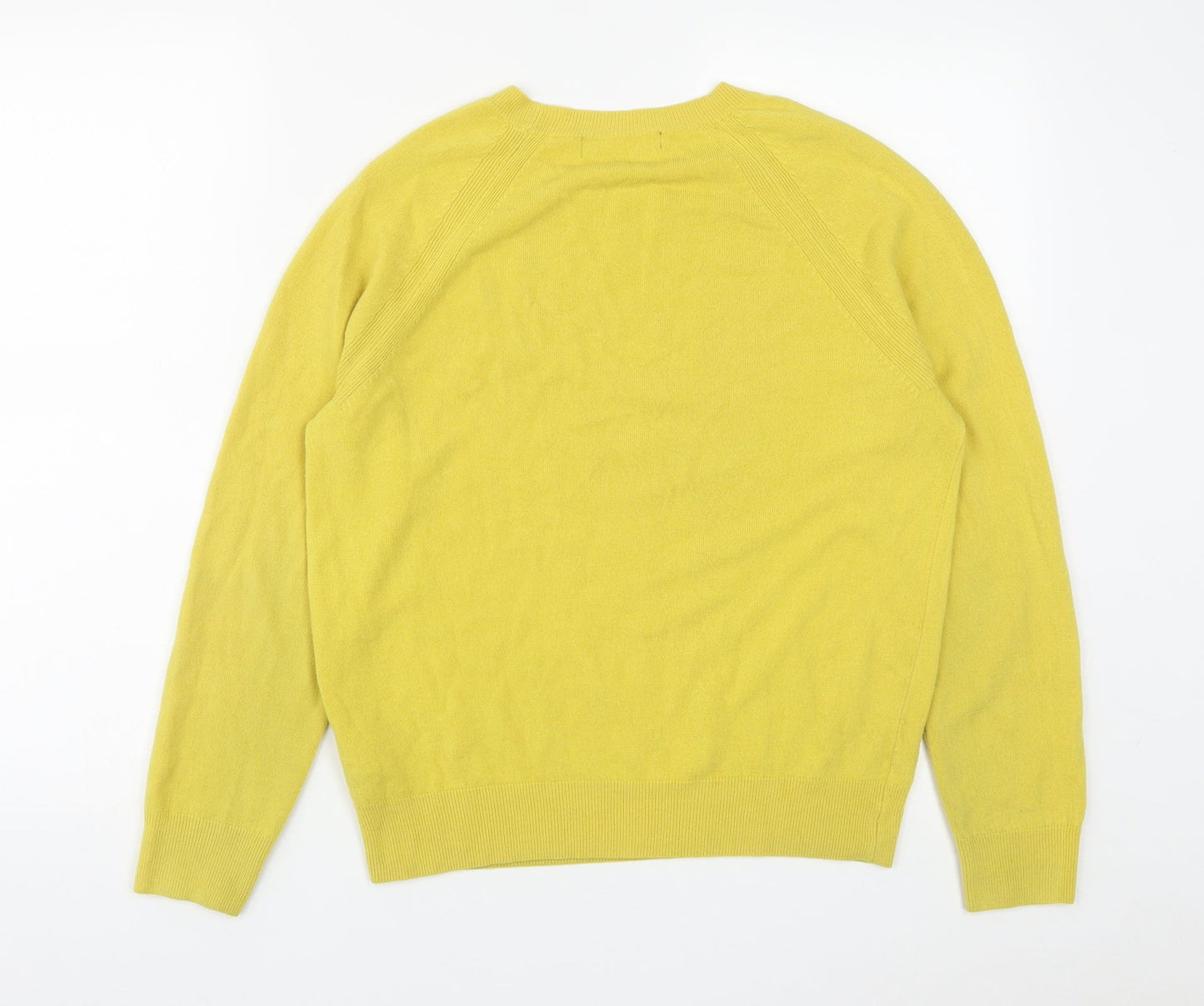 Marks and Spencer Womens Yellow Round Neck  Acrylic Pullover Jumper Size 12