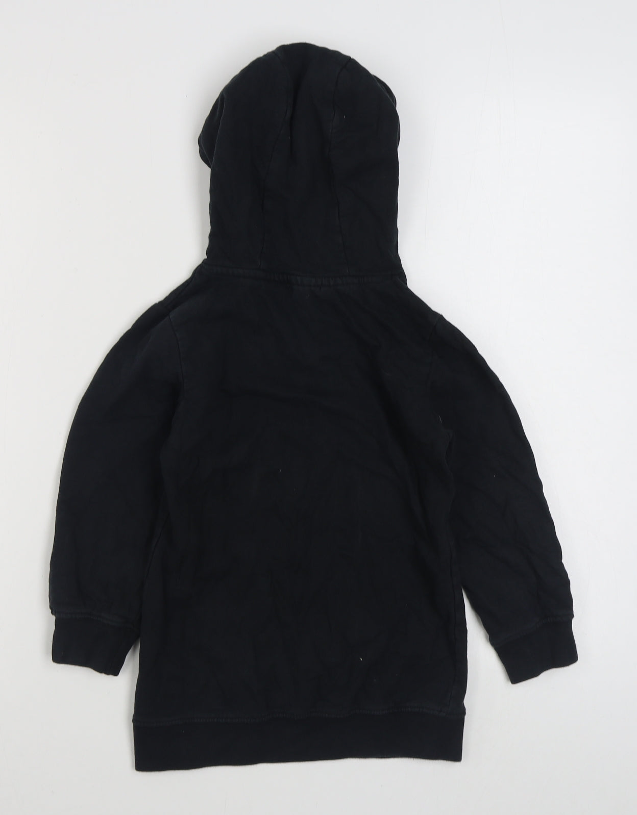 Bonprix Girls Black 100% Cotton Pullover Hoodie Size 6-7 Years Pullover
