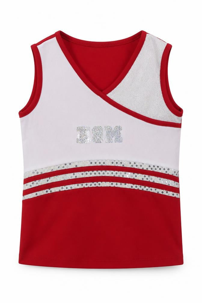 Disney Girls Red  Polyester Basic Tank Size 7-8 Years V-Neck Pullover - High School Musical