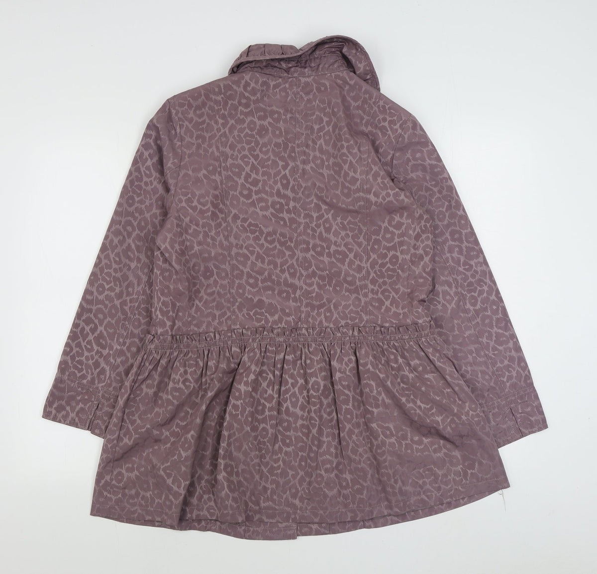 Vie Paisible Womens Purple Animal Print  Rain Coat Coat Size M  Button