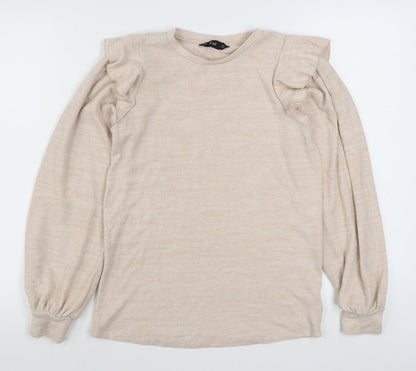 F&F Womens Beige  Polyester Pullover Sweatshirt Size 6  Pullover