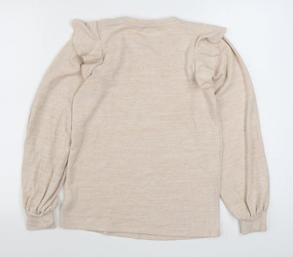 F&F Womens Beige  Polyester Pullover Sweatshirt Size 6  Pullover