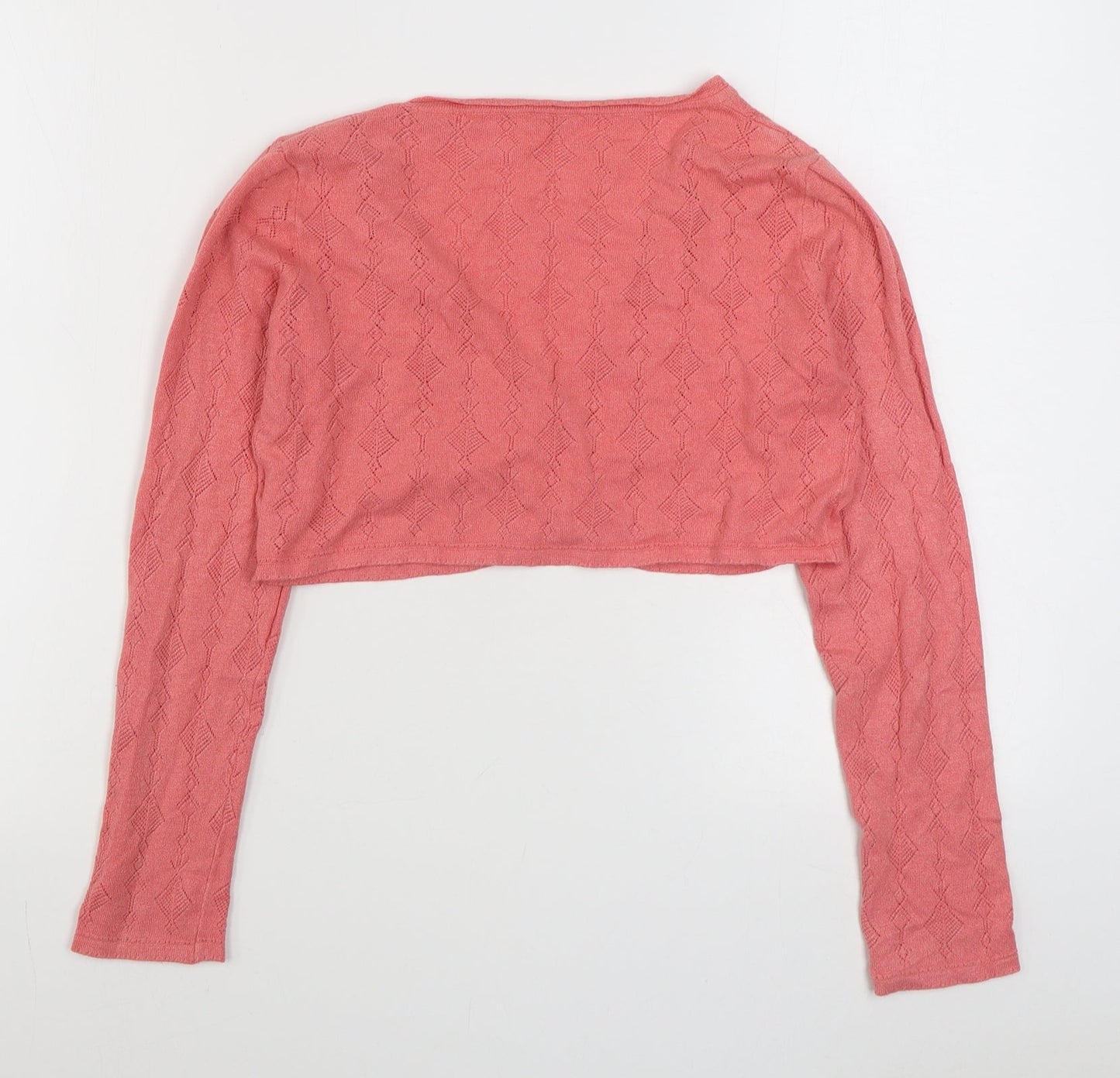 Planet Womens Pink V-Neck  Viscose Cardigan Jumper Size S