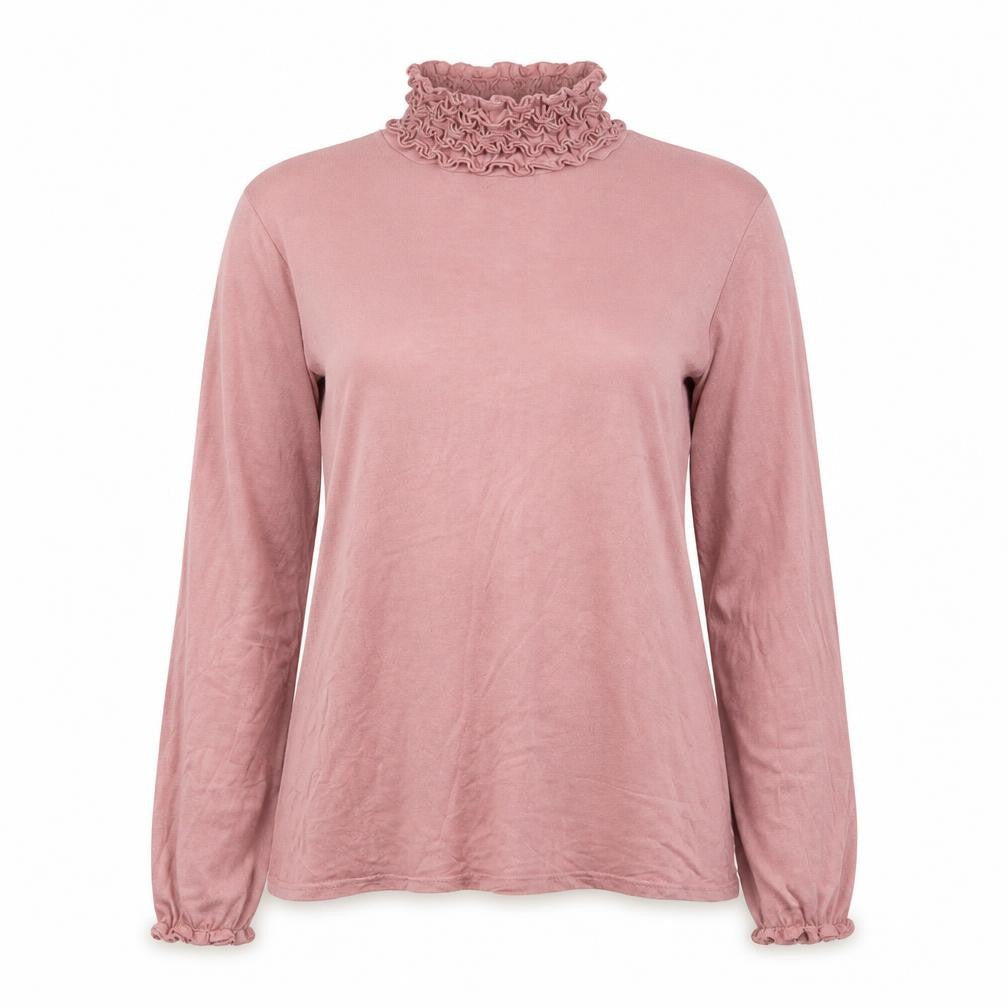 Preworn Womens Pink  Viscose Basic T-Shirt Size M High Neck