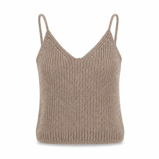 Preworn Womens Gold  Viscose Camisole Tank Size M V-Neck