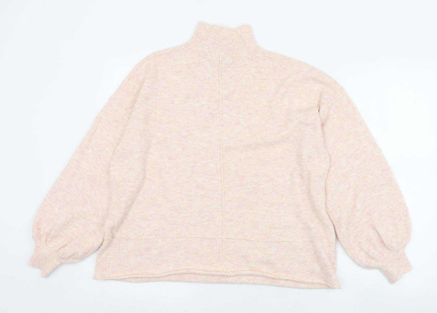 Miss Selfridge Womens Pink Mock Neck  Polyester Pullover Jumper Size 10
