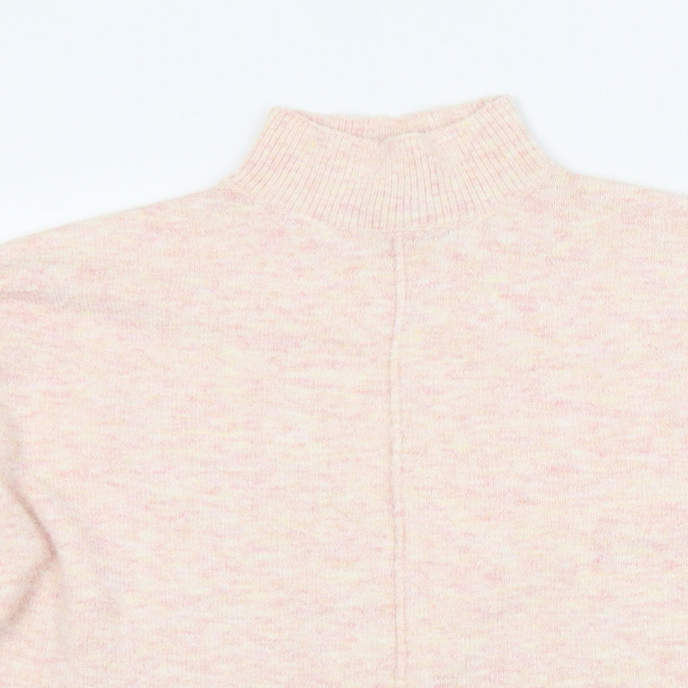 Miss Selfridge Womens Pink Mock Neck  Polyester Pullover Jumper Size 10