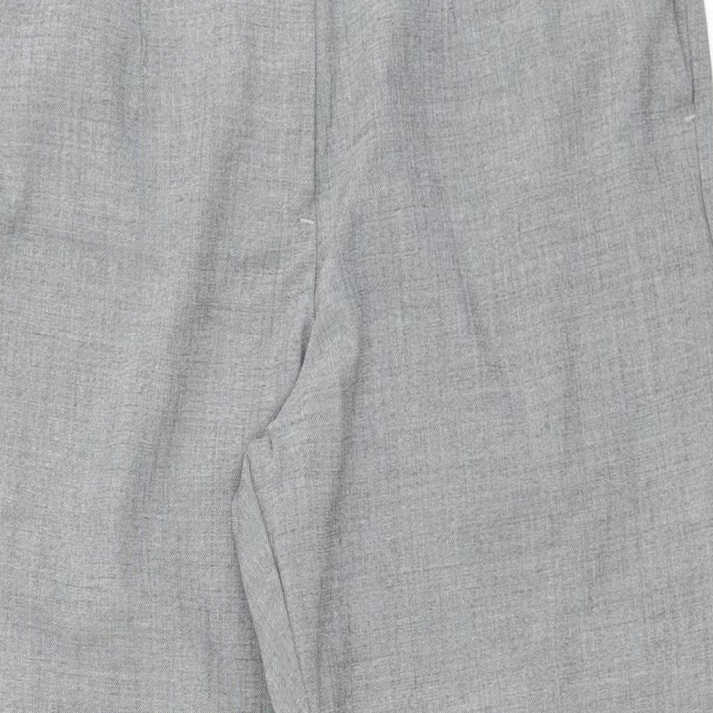 F&F Womens Grey  Polyester Dress Pants Trousers Size 14 L27 in Regular Zip