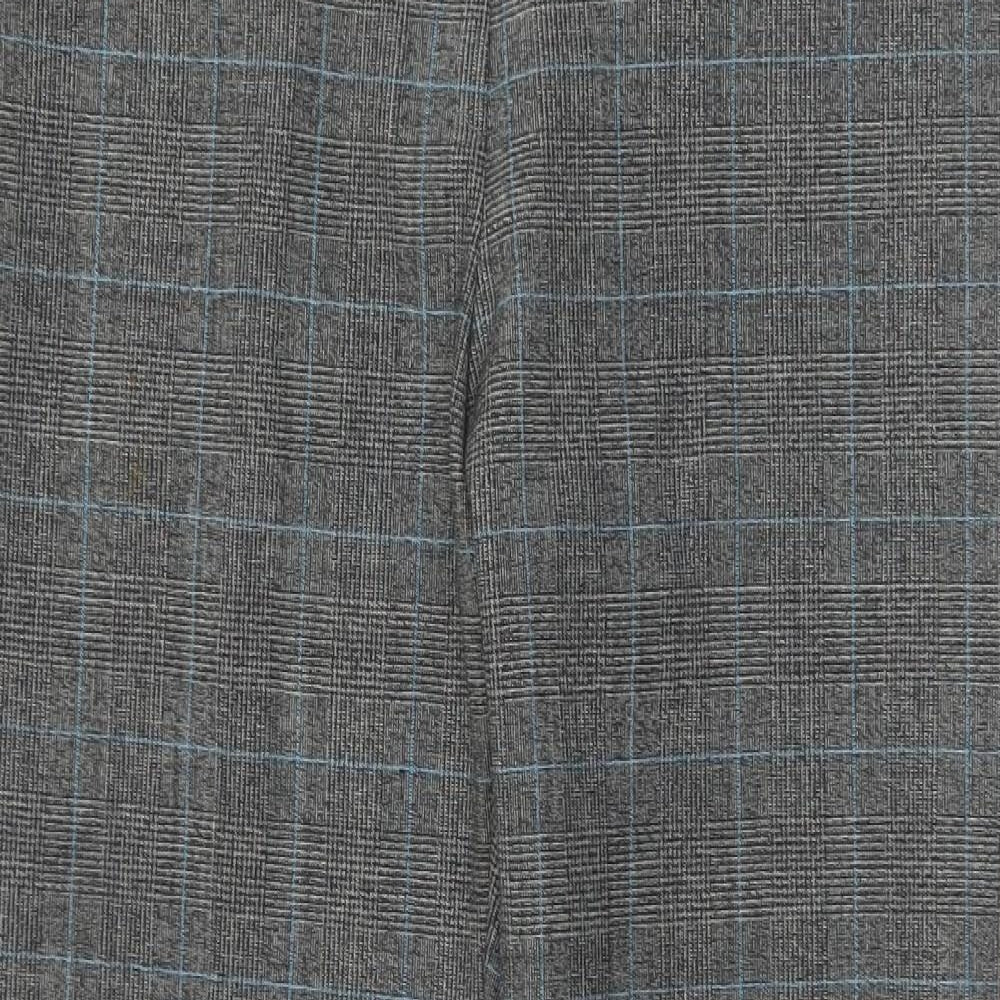 Preworn Womens Grey Plaid Polyester Dress Pants Trousers Size 10 L27 in Regular Zip