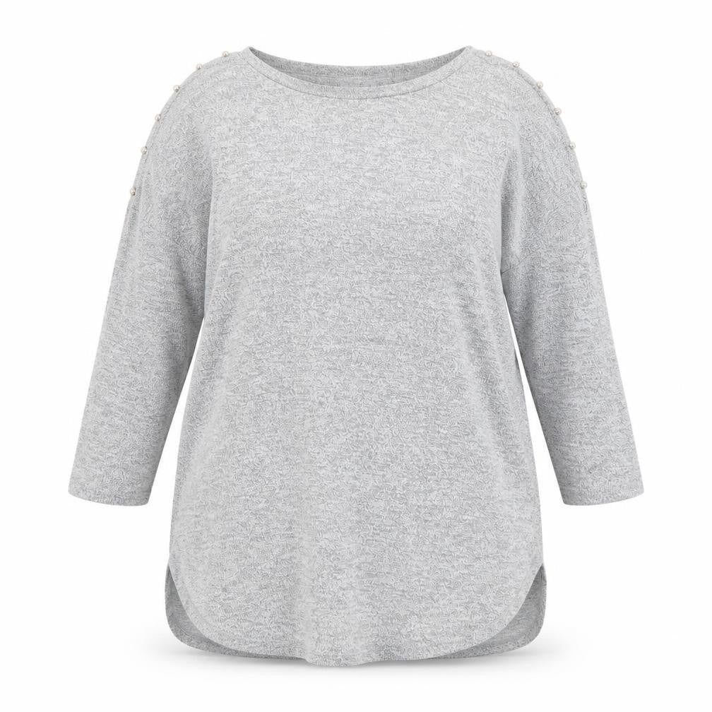 Papaya Womens Grey Round Neck  Viscose Pullover Jumper Size 16