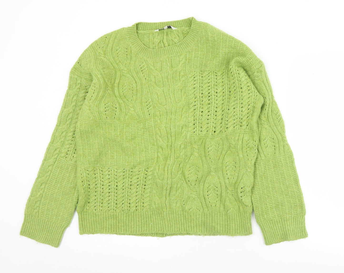 NEXT Womens Green Crew Neck  Acrylic Pullover Jumper Size S