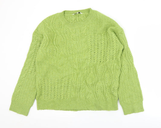 NEXT Womens Green Crew Neck  Acrylic Pullover Jumper Size S