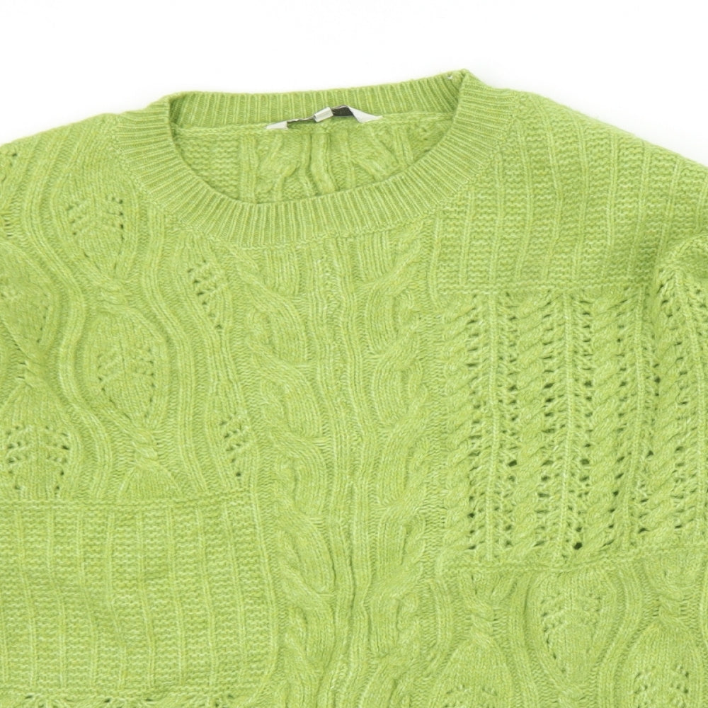 NEXT Womens Green Crew Neck  Acrylic Pullover Jumper Size S
