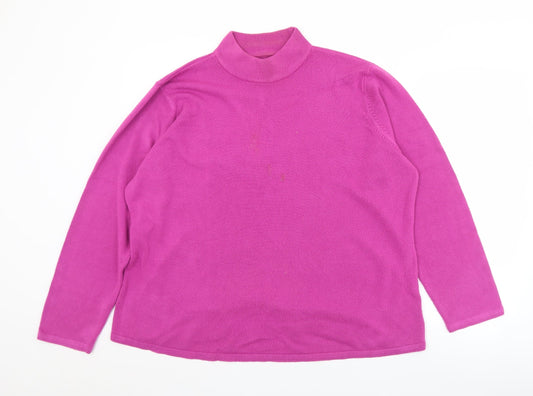 Preworn Womens Purple Mock Neck  Acrylic Pullover Jumper Size XL