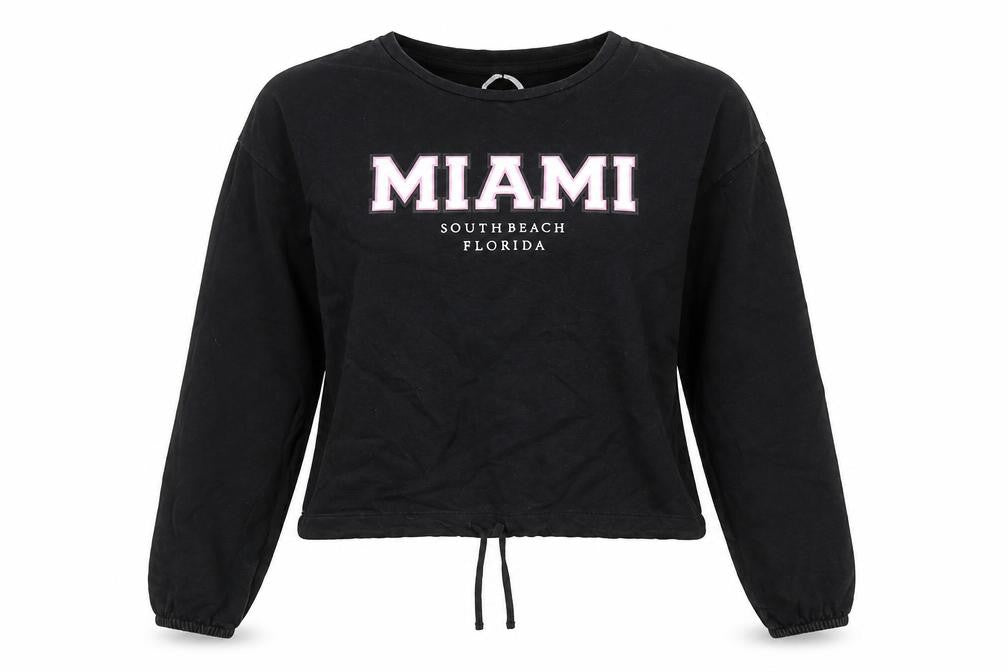 Pep & Co Womens Black  Cotton Pullover Sweatshirt Size 12   - Miami 12-14